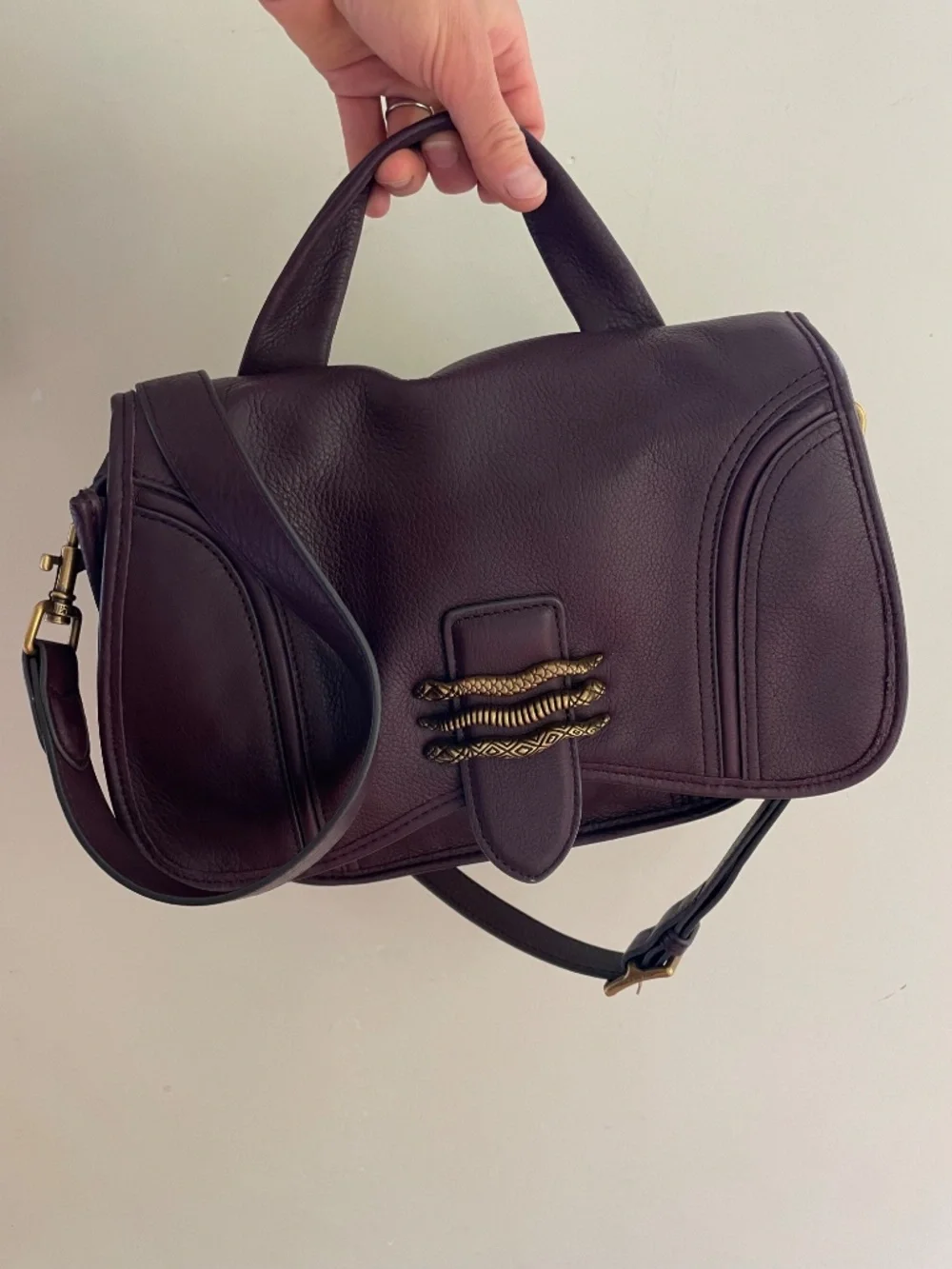 Aimee Kestenberg Fierce & Fab Leather Saddle Bag In Oxblood EUC